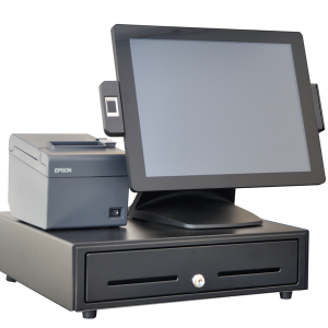 Touch Dynamic Pulse Ultra All-in-One POS in a special bundle for Veezi customers with Epson printer and APG cash drawer